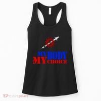 My Body My Choice Anti Vaccine Funny Women's Tank Top thumb 0