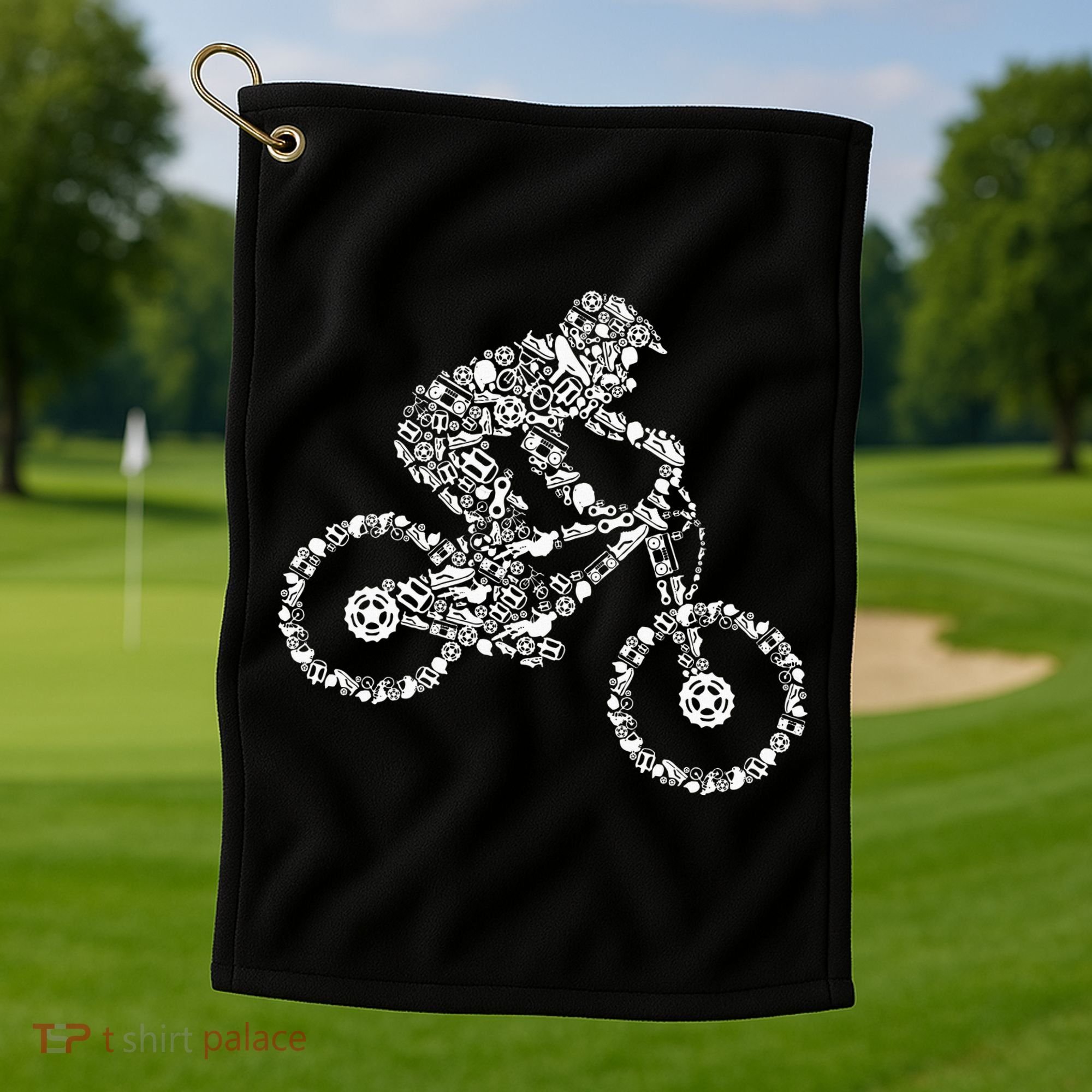 Mountain Bike Mtb Downhill Biking Cycling Biker Golf Towel