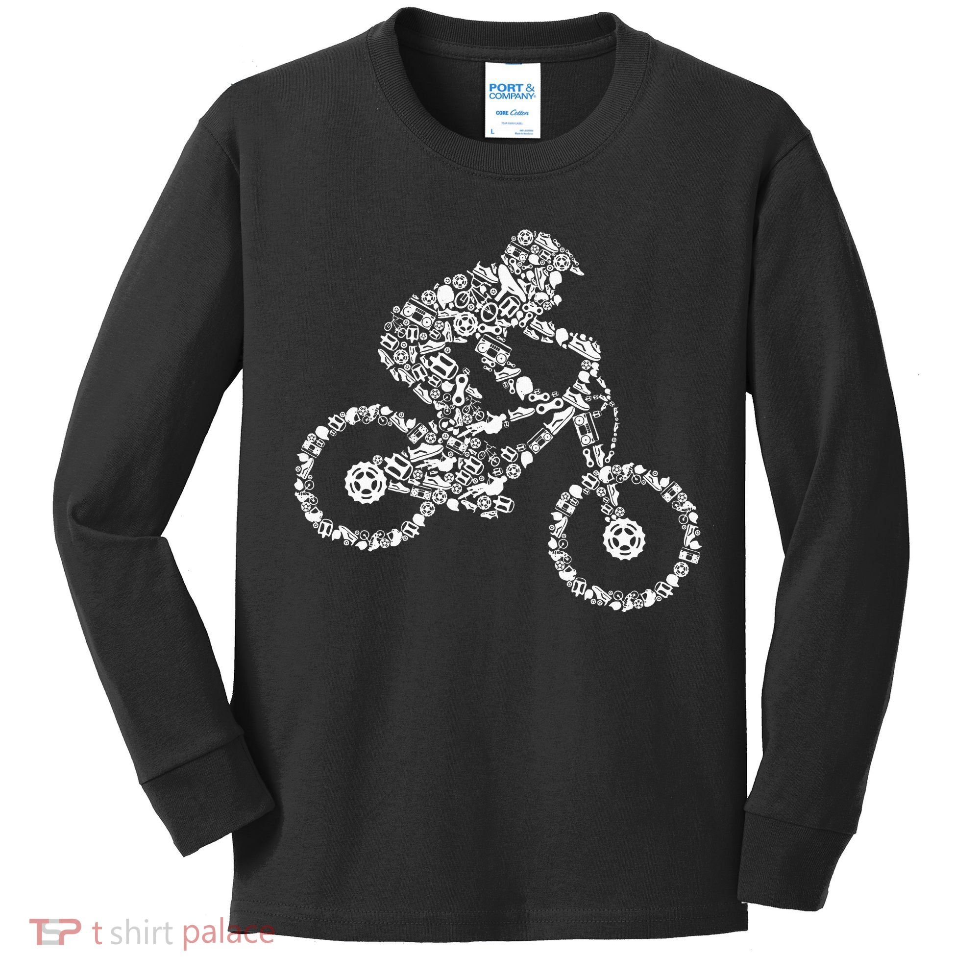 Mountain Bike Mtb Downhill Biking Cycling Biker Kids Long Sleeve Shirt