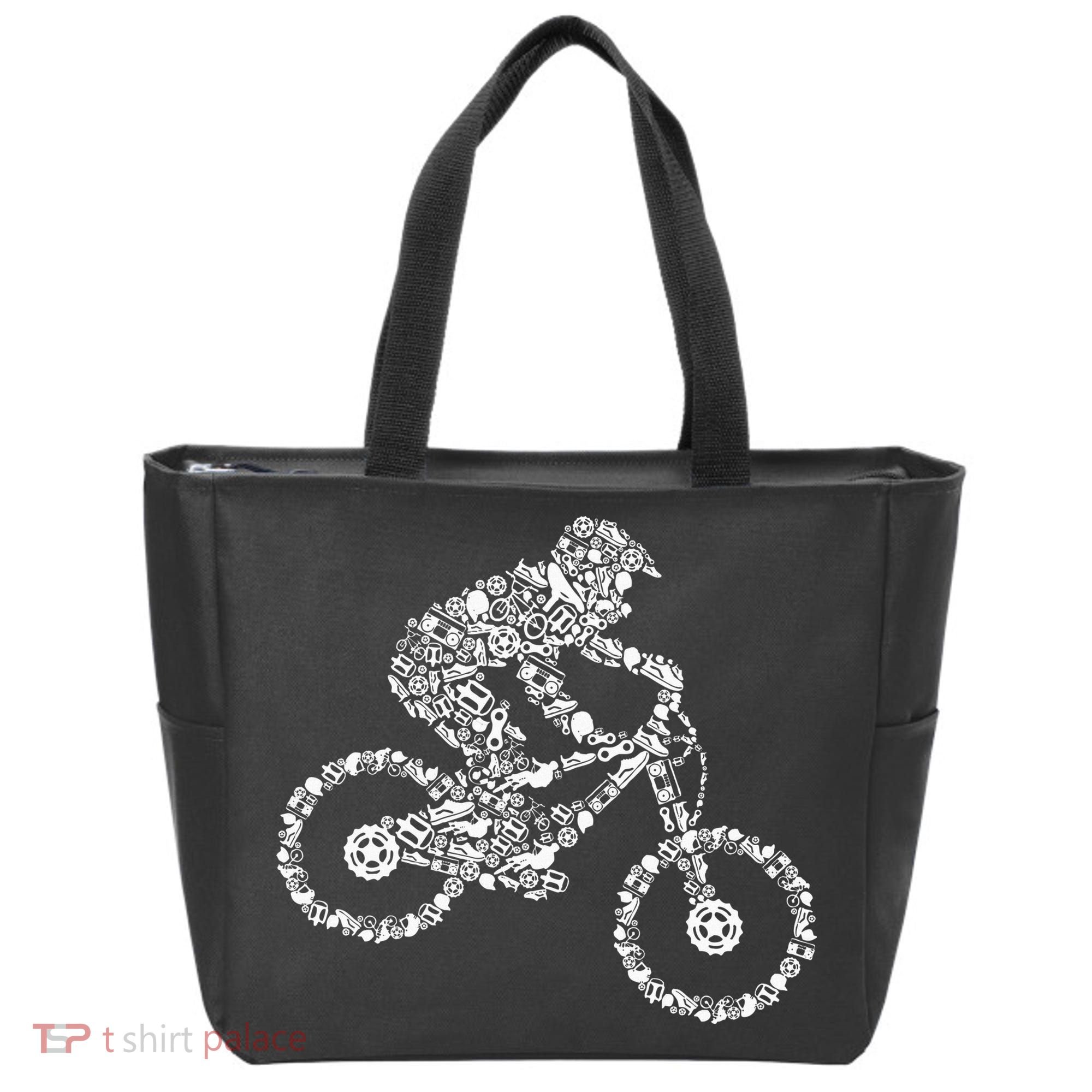 Mountain Bike Mtb Downhill Biking Cycling Biker Tote Bag