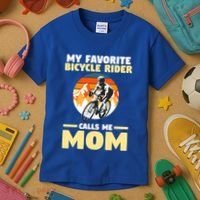 Mountain Biking Mom Mother Cyclist Bicycle Cycling Biking Funny Gift Kids T-Shirt thumb 3