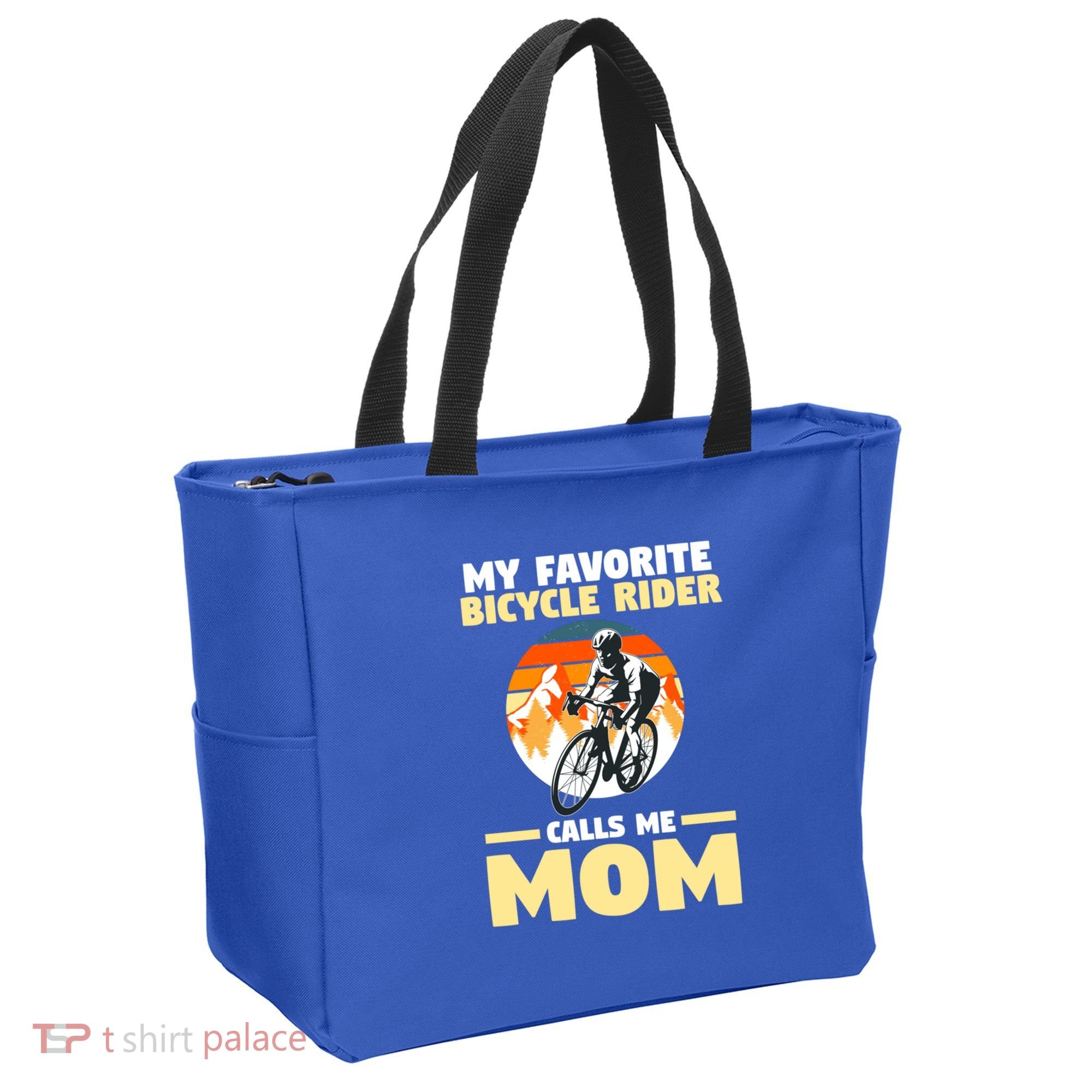 Mountain Biking Mom Mother Cyclist Bicycle Cycling Biking Funny Gift Tote Bag