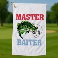 Master Baiter Master Baiter Meme Fishing Lover Golf Towel thumb 1