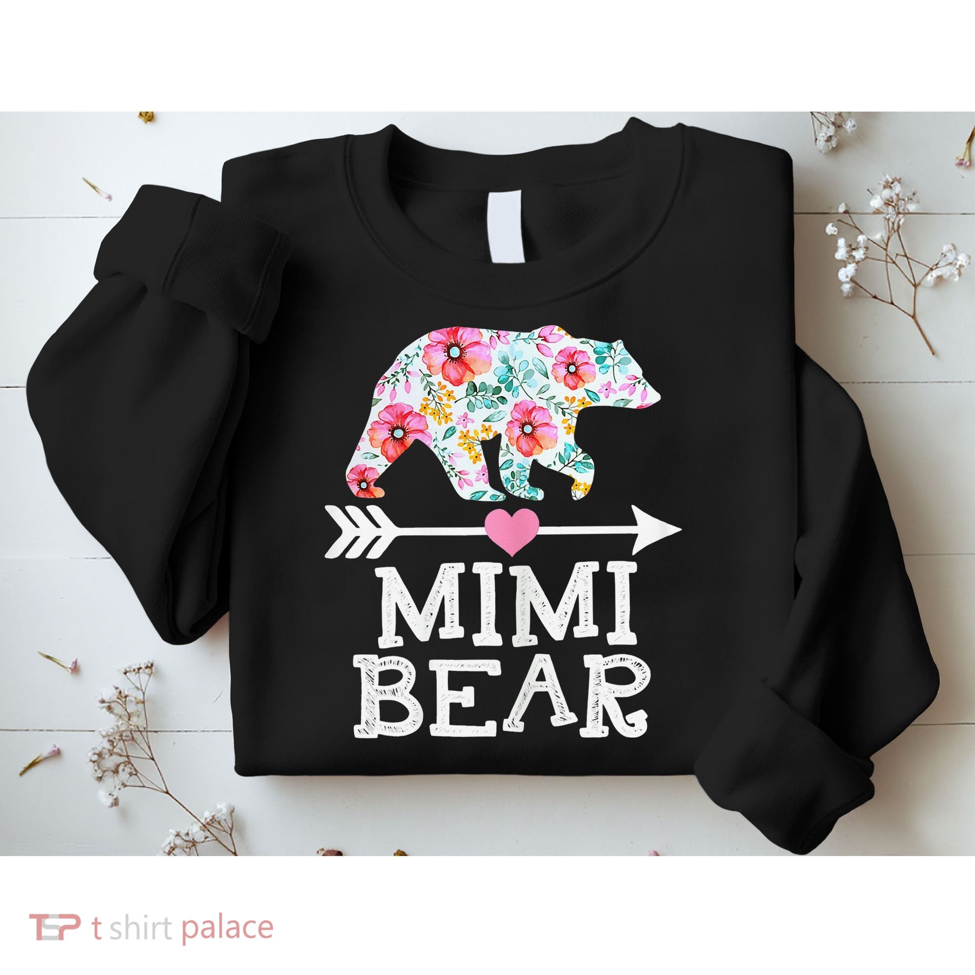 Mimi Bear Mom Grandma Floral Happy Mother's Day tee Sweatshirt
