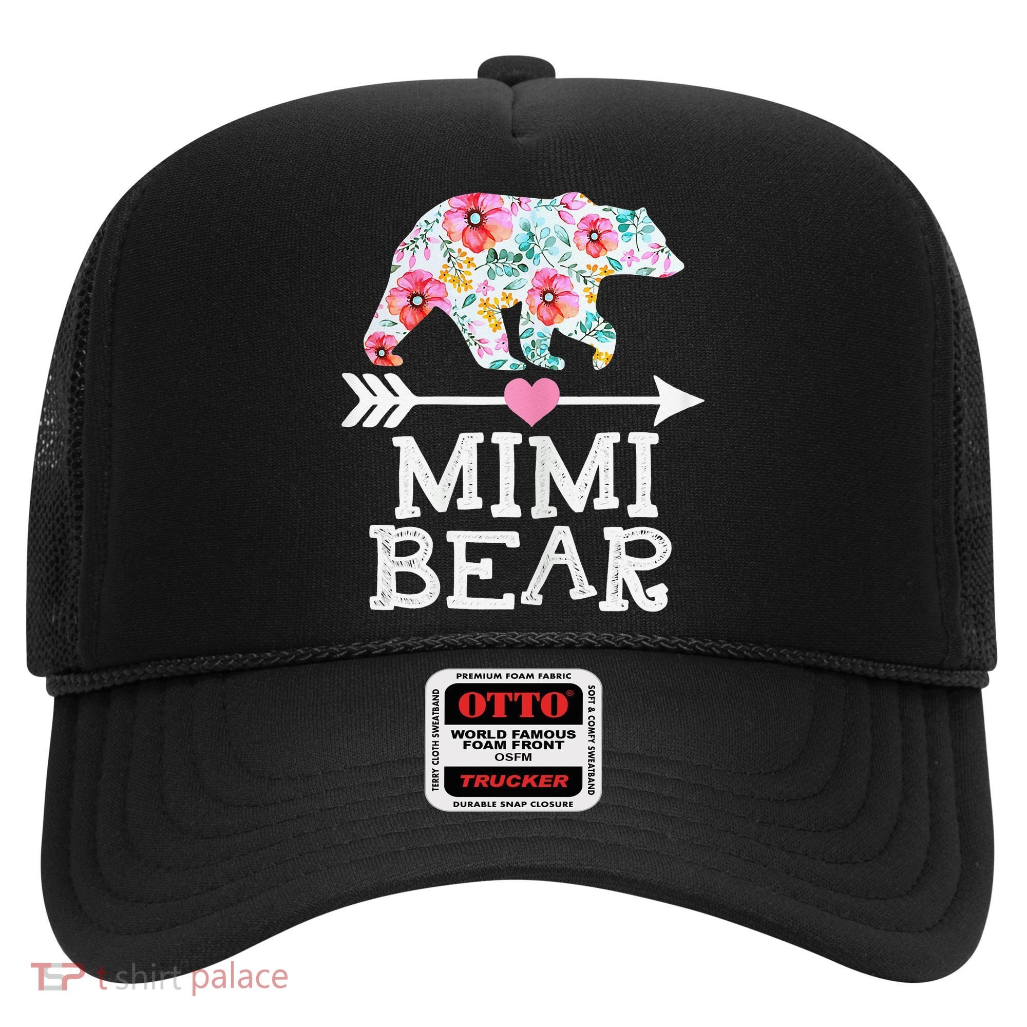 Mimi Bear Mom Grandma Floral Happy Mother's Day tee Hat