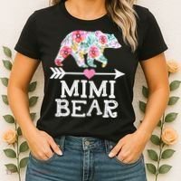 Mimi Bear Mom Grandma Floral Happy Mother's Day tee Women's T-Shirt thumb 2