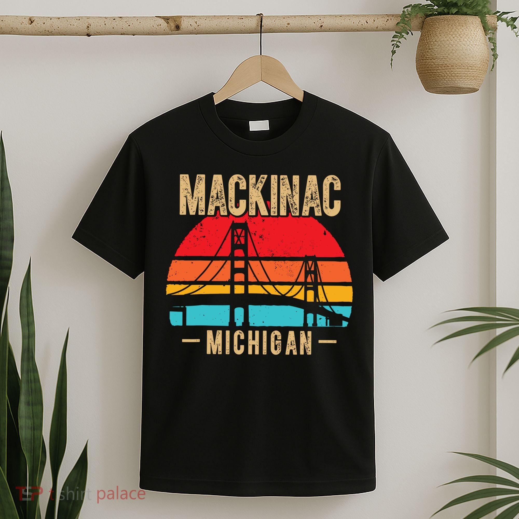 Mackinac Bridge Mackinaw Retro Vintage Michigan Souvenir T-Shirt