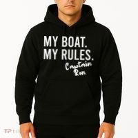 My Boat My Rules Captain Ron Personalized Boating Name Hoodie thumb 2