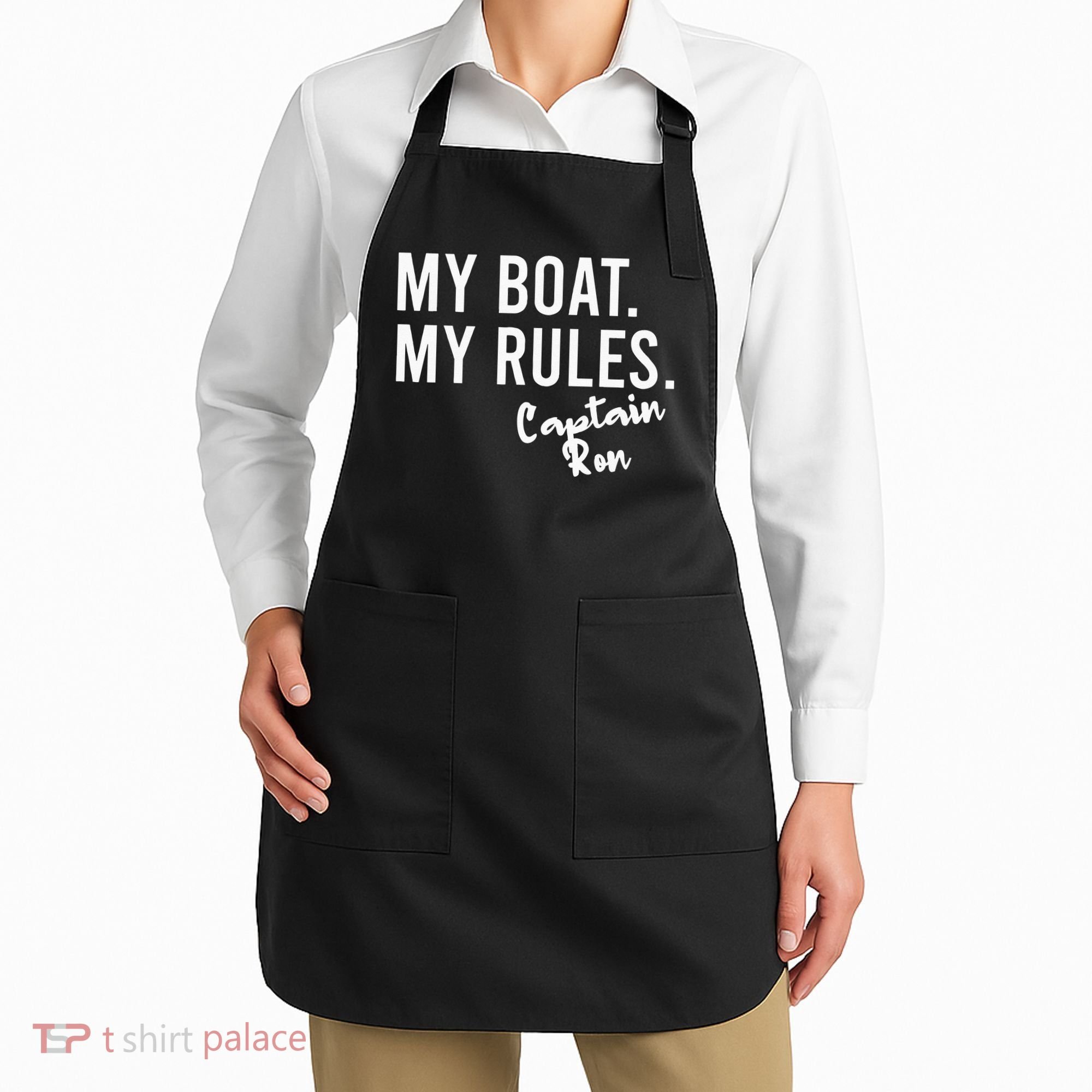My Boat My Rules Captain Ron Personalized Boating Name Apron