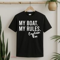 My Boat My Rules Captain Ron Personalized Boating Name T-Shirt thumb 2