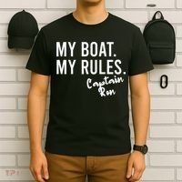 My Boat My Rules Captain Ron Personalized Boating Name T-Shirt thumb 6