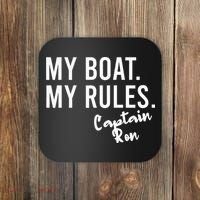 My Boat My Rules Captain Ron Personalized Boating Name Coaster thumb 0