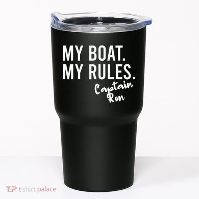 My Boat My Rules Captain Ron Personalized Boating Name Tumbler
