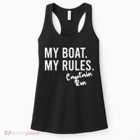 My Boat My Rules Captain Ron Personalized Boating Name Women's Tank Top thumb 0
