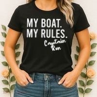 My Boat My Rules Captain Ron Personalized Boating Name Women's T-Shirt thumb 2