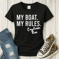 My Boat My Rules Captain Ron Personalized Boating Name Women's T-Shirt thumb 3
