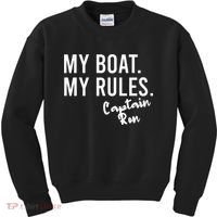 My Boat My Rules Captain Ron Personalized Boating Name Kids Sweatshirt thumb 0