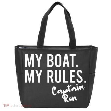 My Boat My Rules Captain Ron Personalized Boating Name Tote Bag