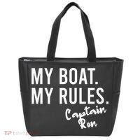 My Boat My Rules Captain Ron Personalized Boating Name Tote Bag thumb 0