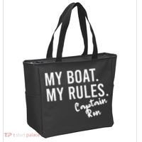 My Boat My Rules Captain Ron Personalized Boating Name Tote Bag thumb 2