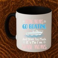 Moms Boating Mom Boat Captain Pontoon Sailor Cruising Gift Coffee Mug thumb 2