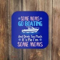 Moms Boating Mom Boat Captain Pontoon Sailor Cruising Gift Coaster thumb 0