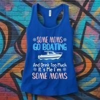 Moms Boating Mom Boat Captain Pontoon Sailor Cruising Gift Women's Tank Top thumb 3
