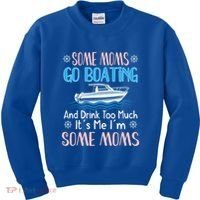 Moms Boating Mom Boat Captain Pontoon Sailor Cruising Gift Kids Sweatshirt thumb 0