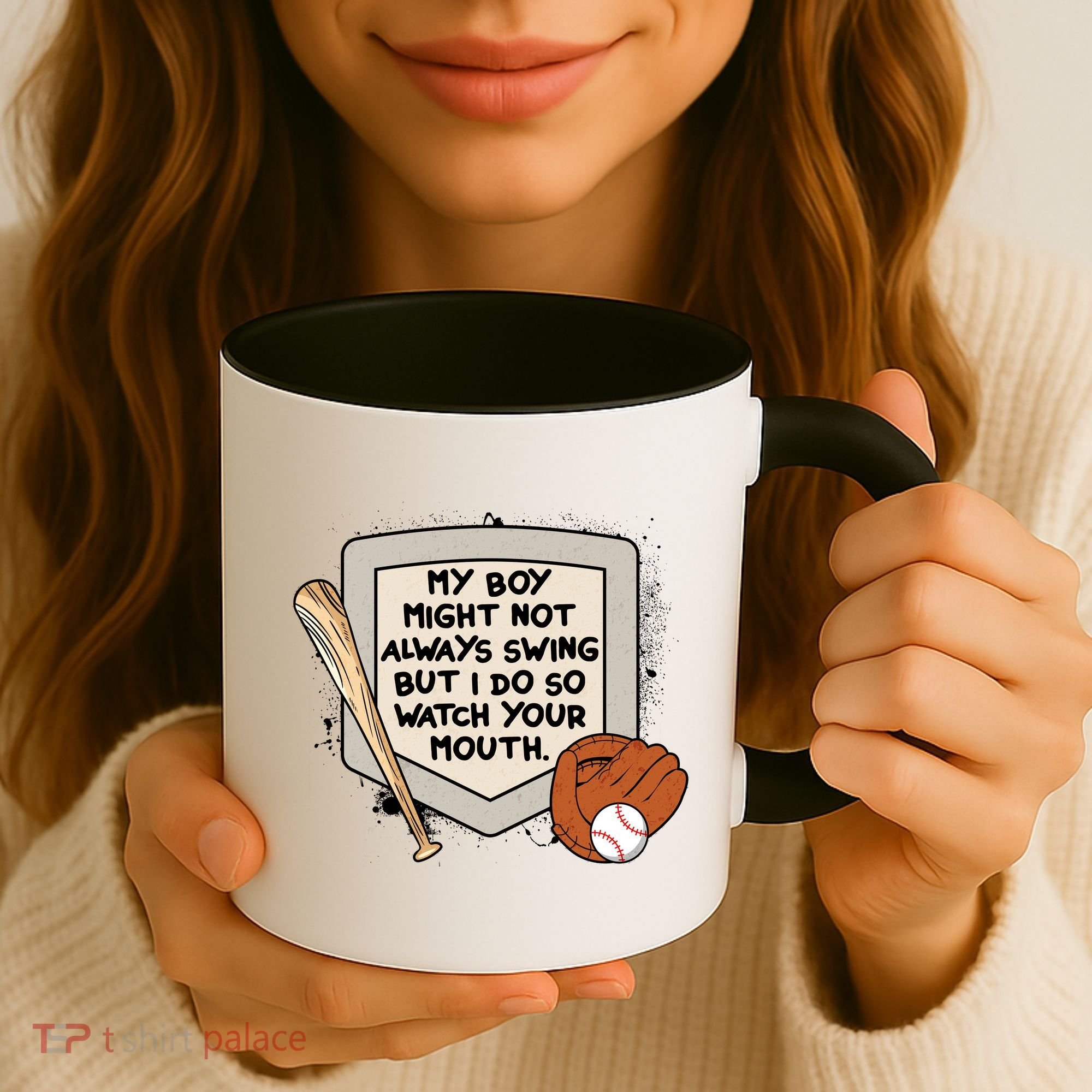 My Boy Might Not Always Swing But I Do Baseball Parent Coffee Mug