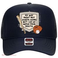 My Boy Might Not Always Swing But I Do Baseball Parent Hat thumb 0