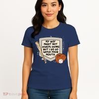 My Boy Might Not Always Swing But I Do Baseball Parent Women's T-Shirt thumb 4