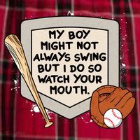 My Boy Might Not Always Swing But I Do Baseball Parent Women's Flannel Plaid Pajama Pants thumb 2