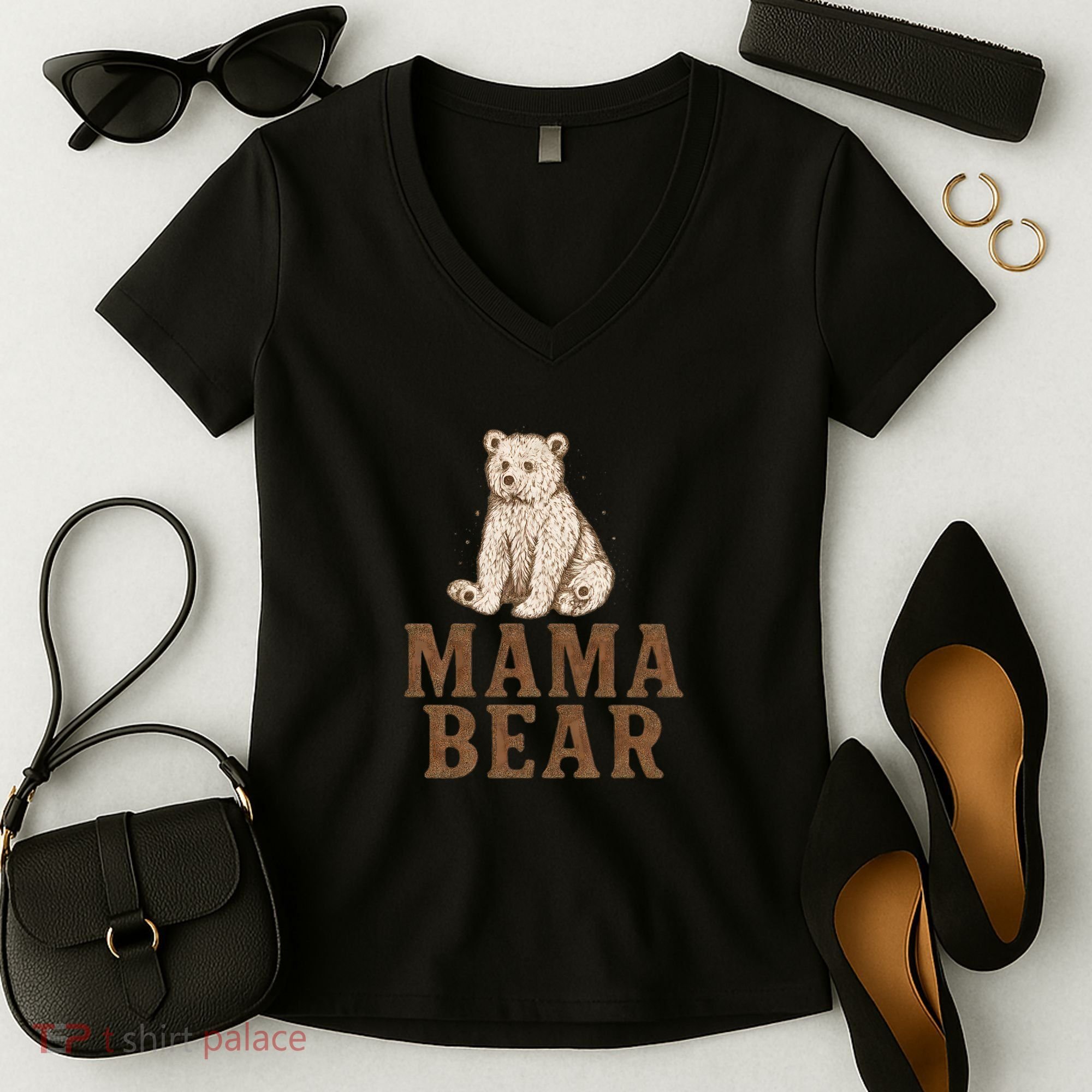 Mama Bear Women's V-Neck T-Shirt