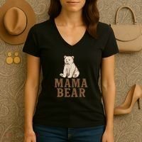 Mama Bear Women's V-Neck T-Shirt thumb 3