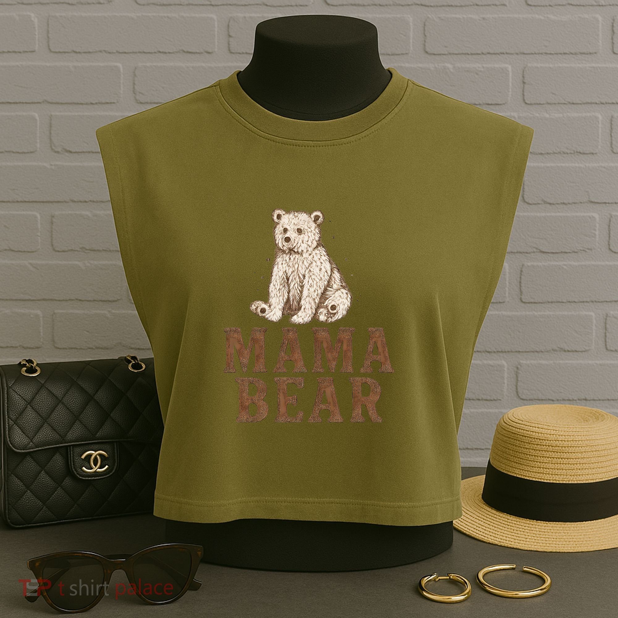 Mama Bear Garment-Dyed Women's Muscle Tee
