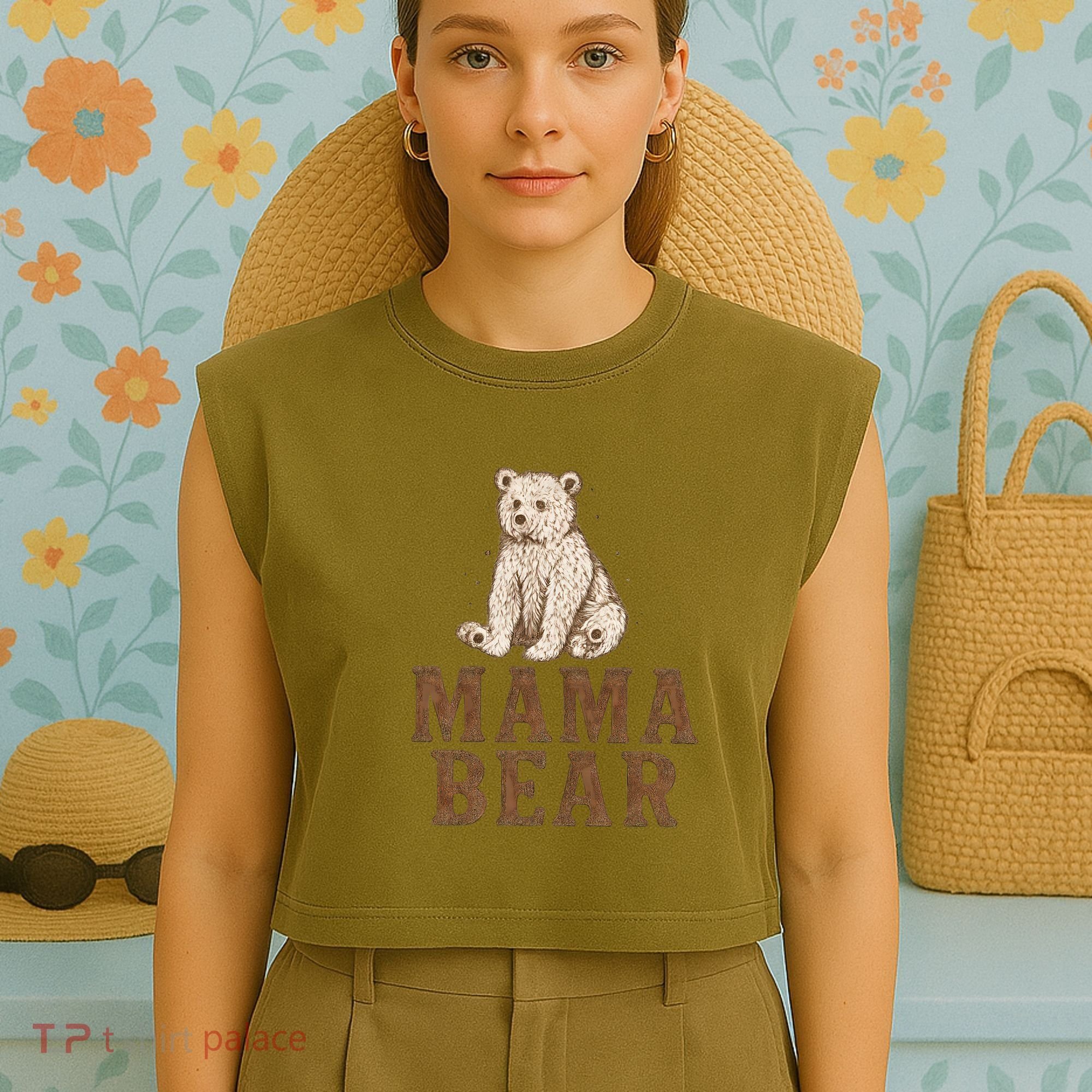 Mama Bear Garment-Dyed Women's Muscle Tee