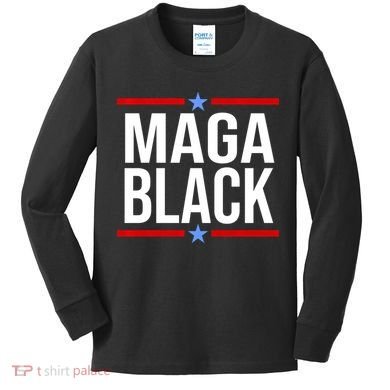 Maga Black Kids Long Sleeve Shirt