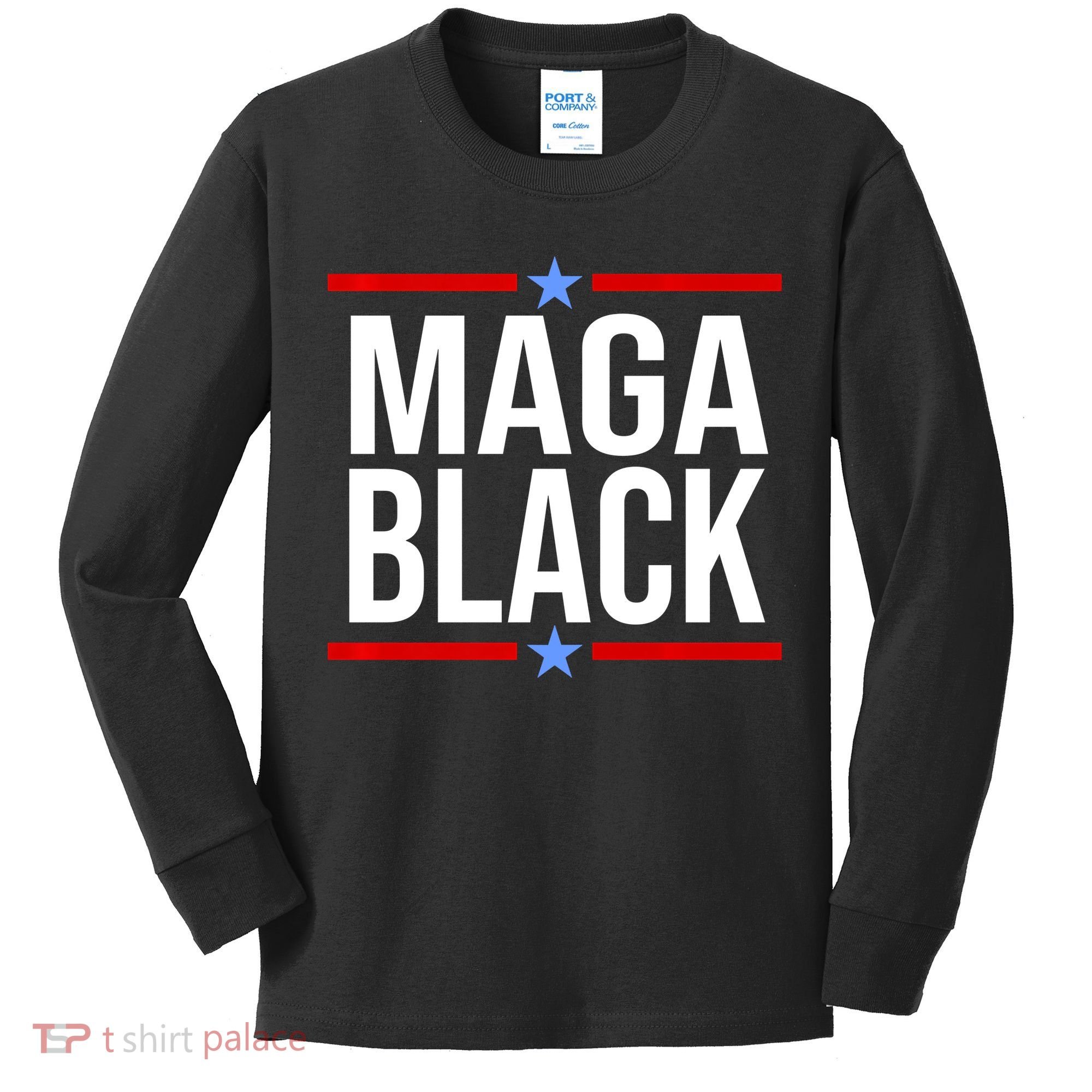Maga Black Kids Long Sleeve Shirt