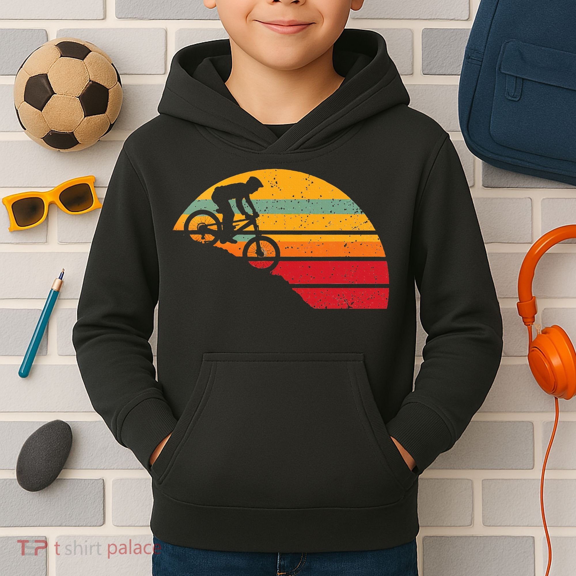 Mountain Biking Kids Hoodie