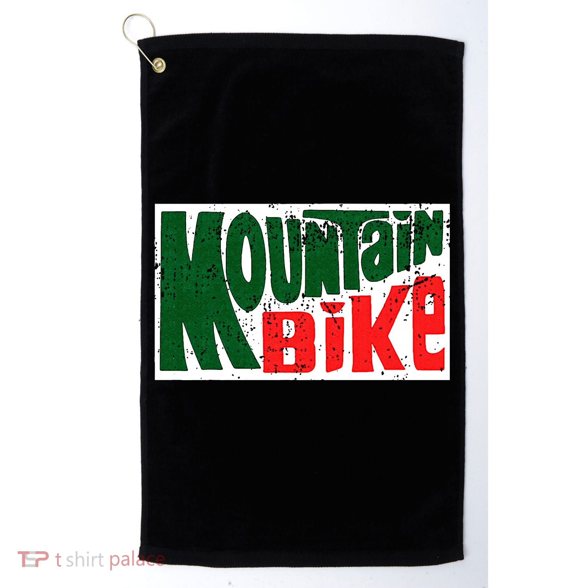 Mountain Bike Mtb Cycling Riding In Morning Dew Golf Towel