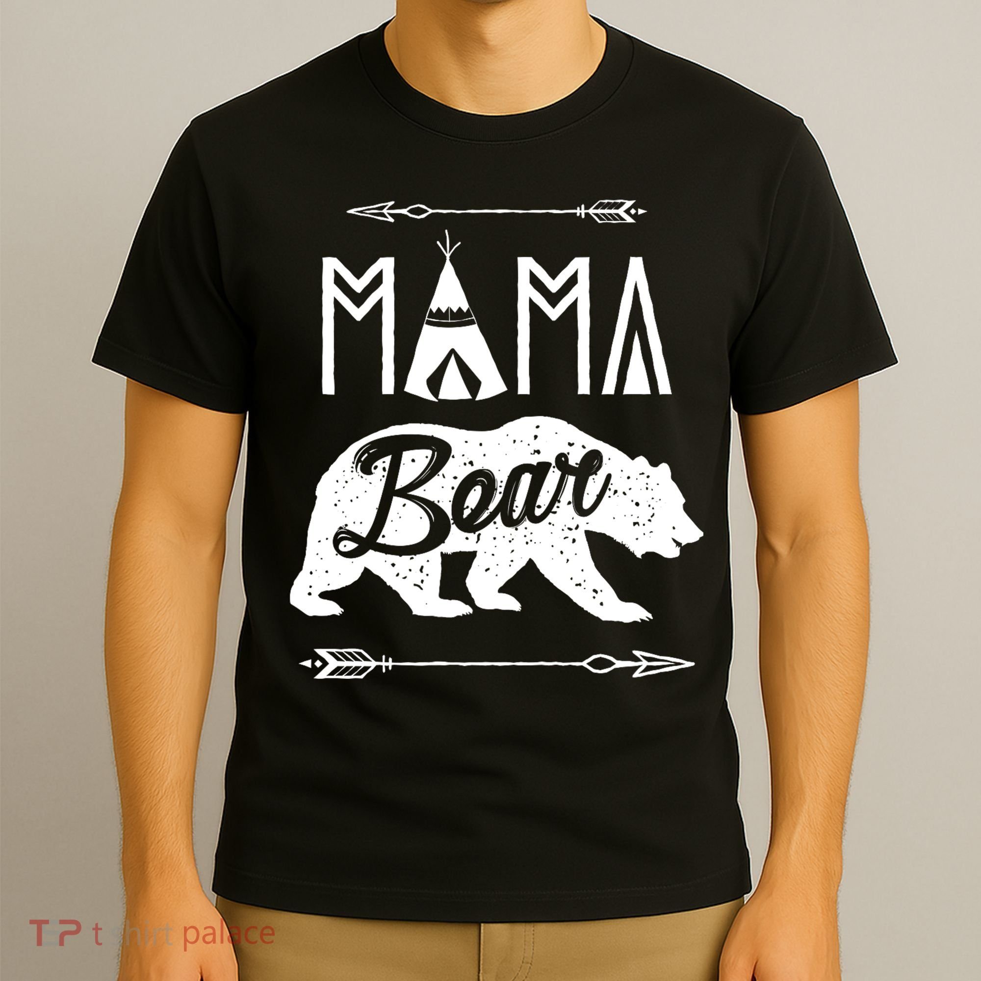Mama Bear Mothers Day Family Matching Couple T-Shirt