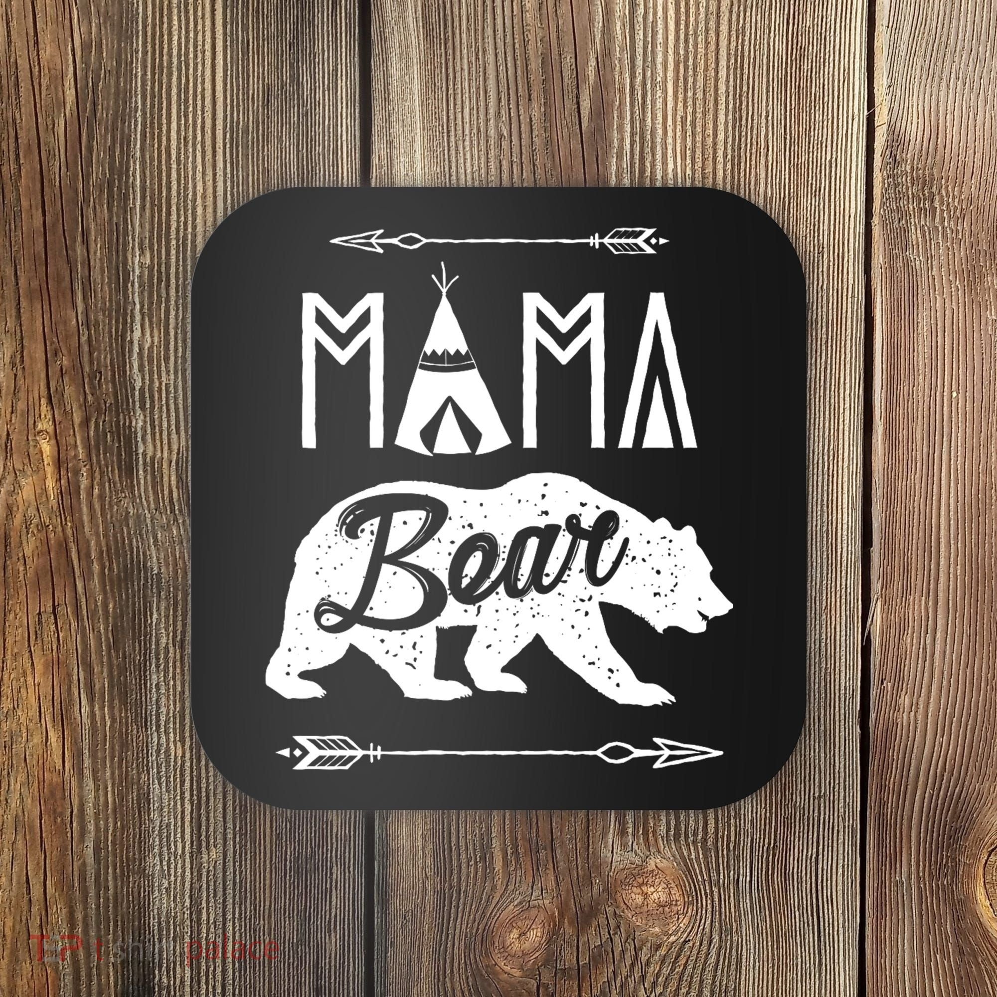 Mama Bear Mothers Day Family Matching Couple Coaster