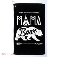 Mama Bear Mothers Day Family Matching Couple Golf Towel thumb 0