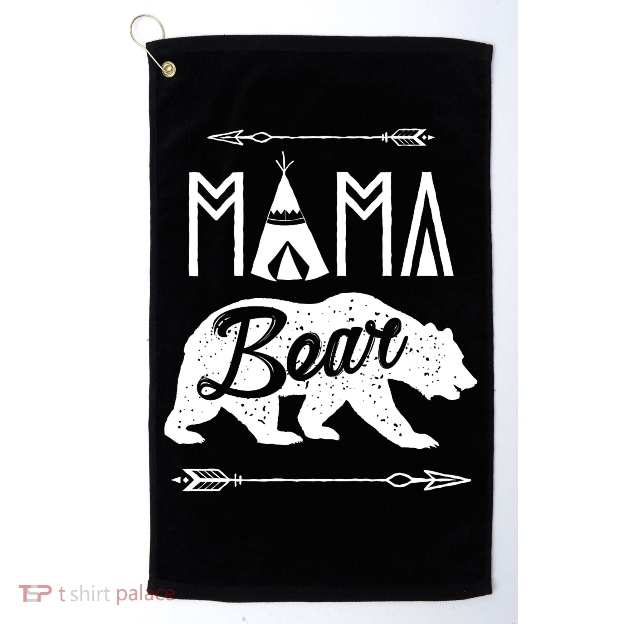 Mama Bear Mothers Day Family Matching Couple Golf Towel
