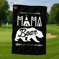 Mama Bear Mothers Day Family Matching Couple Golf Towel thumb 1