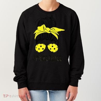 Messy Bun Number One Paddleball PickleBall Lover Women's Sweatshirt