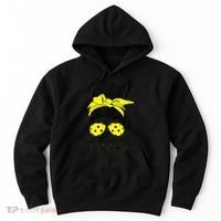 Messy Bun Number One Paddleball PickleBall Lover Hoodie thumb 0