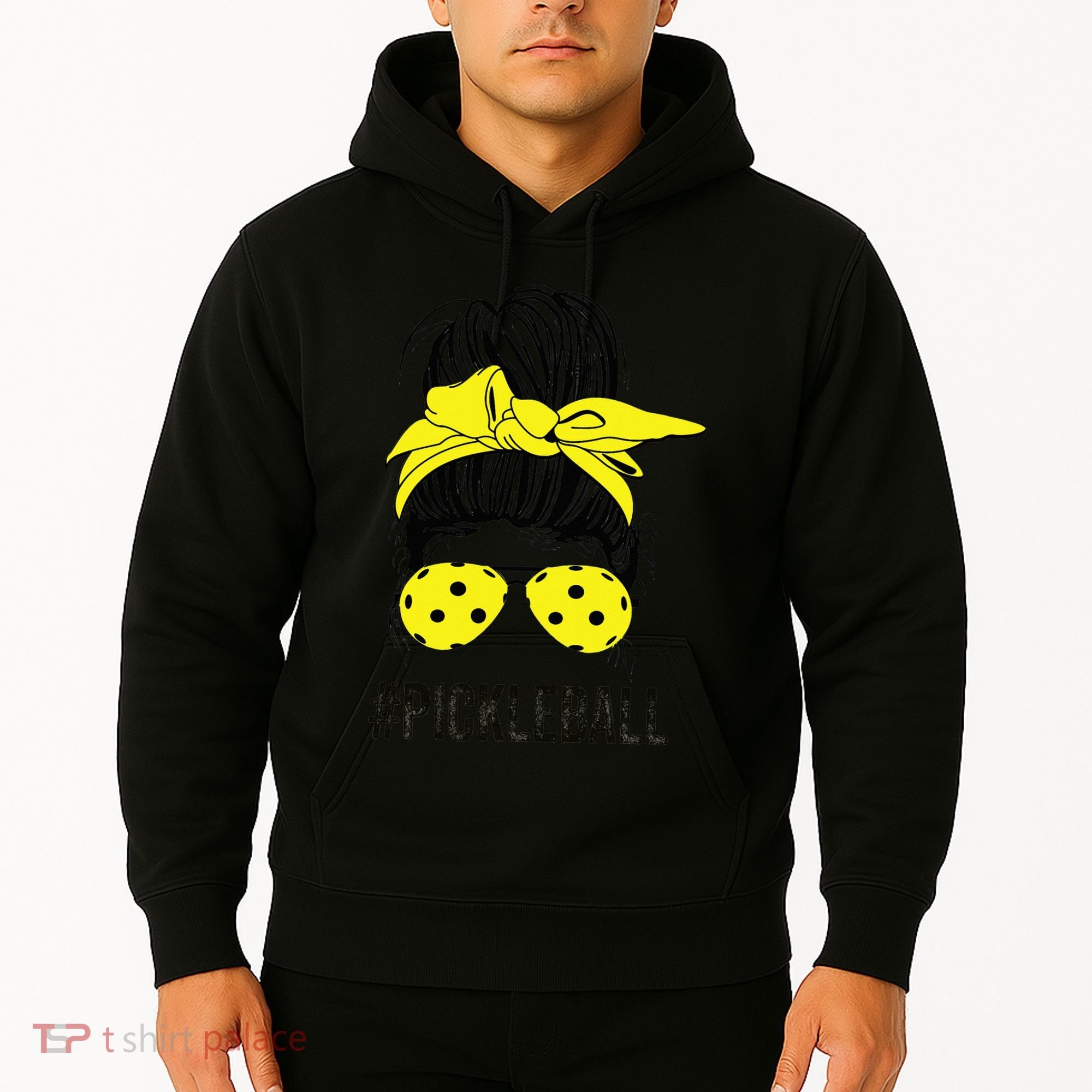 Messy Bun Number One Paddleball PickleBall Lover Hoodie