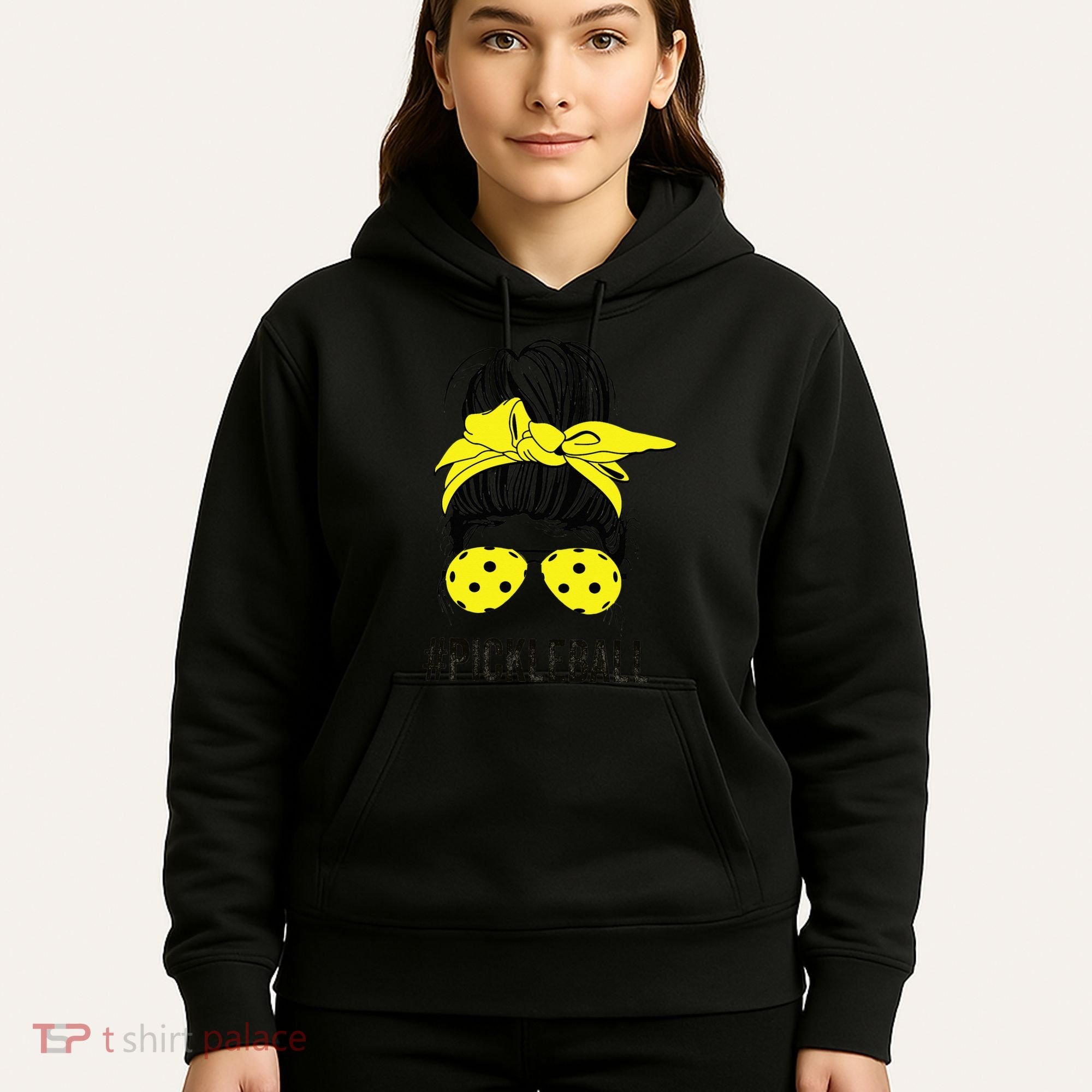 Messy Bun Number One Paddleball PickleBall Lover Hoodie