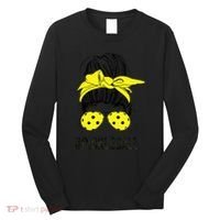 Messy Bun Number One Paddleball PickleBall Lover Long Sleeve Shirt thumb 0